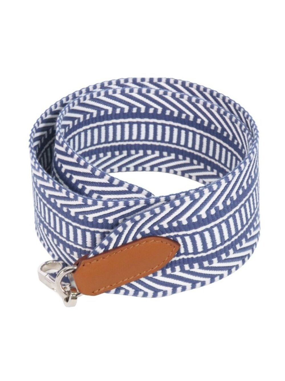 Hermes Bandouliere Sangle Caval Blue Bra Rhyton Ecru Gold Silver Toile Swift